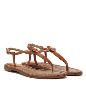 NEW Sam Edelman Gigi Signet Sandal Womens 9.5 Chic Minimalist Old Money Brown